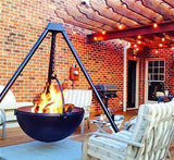 A Hanging Tripod Fire Pit & BBQ