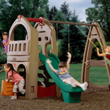 Playful Playhouse Climber Swing Set