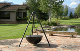 A Hanging Tripod Fire Pit & BBQ