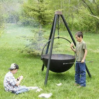 A Hanging Tripod Fire Pit & BBQ