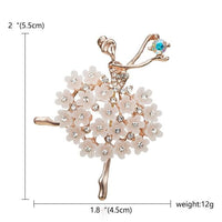 Swan Lake Ballerina Girl Crystal Glass Brooch