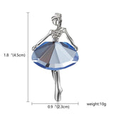 Swan Lake Ballerina Girl Crystal Glass Brooch