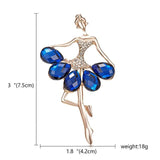 Swan Lake Ballerina Girl Crystal Glass Brooch