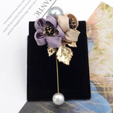 Art pearl fabric flower brooch