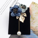 Art pearl fabric flower brooch