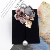 Art pearl fabric flower brooch