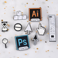 Classic pixel cursor PS AI Photoshop brooch